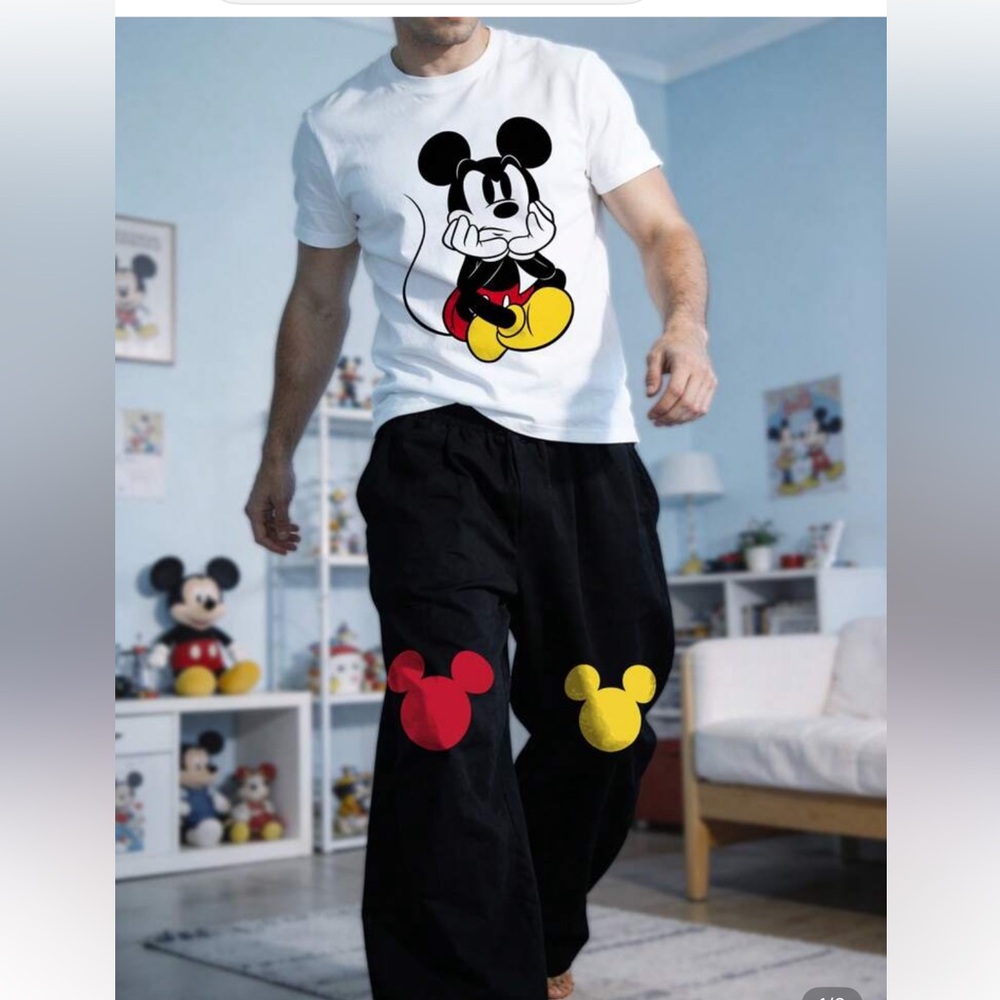 ✨ Disney-Inspired Matching Set – Mickey Mouse Tee & Pants ✨